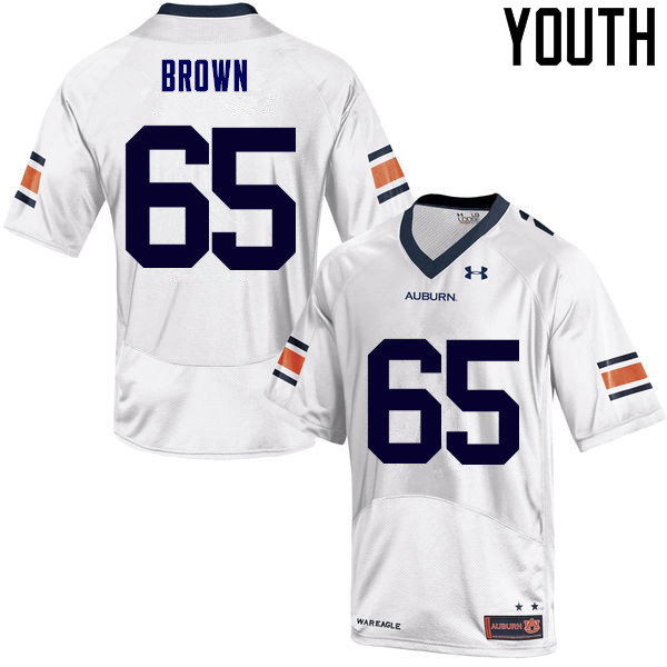 Youth Auburn Tigers #65 Tucker Brown College Football Jerseys Sale-White